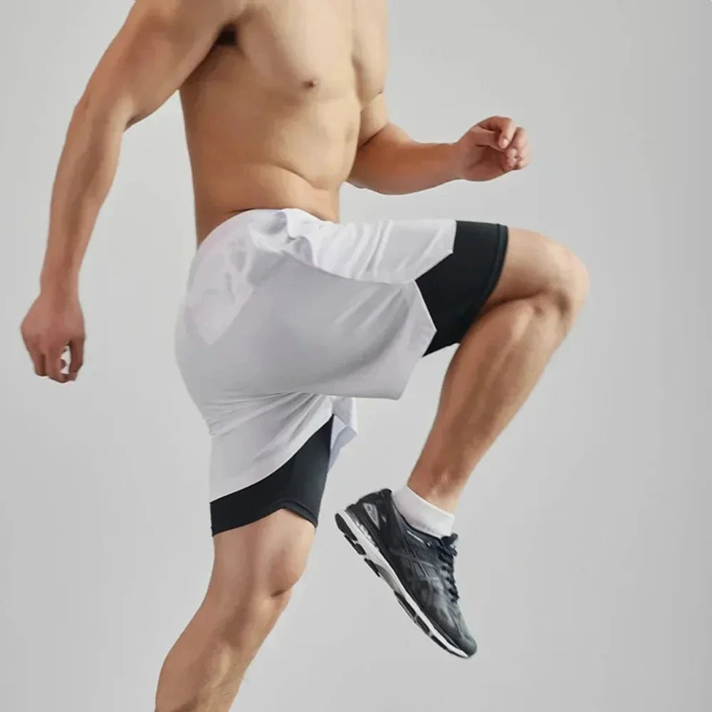Short Sport 2-en-1 Homme – Respirant & Séchage Rapide