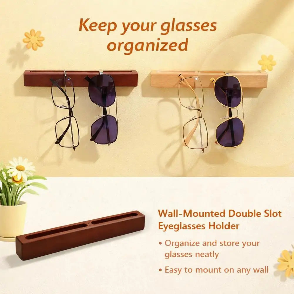 Étagère à Lunettes Murale en Bois – Présentoir Décoratif