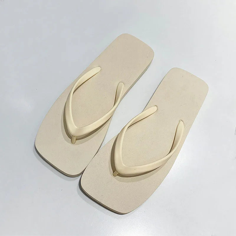 Tongs Couple Semelle Souple – Sandales Plage Couleur Unie Homme & Femme