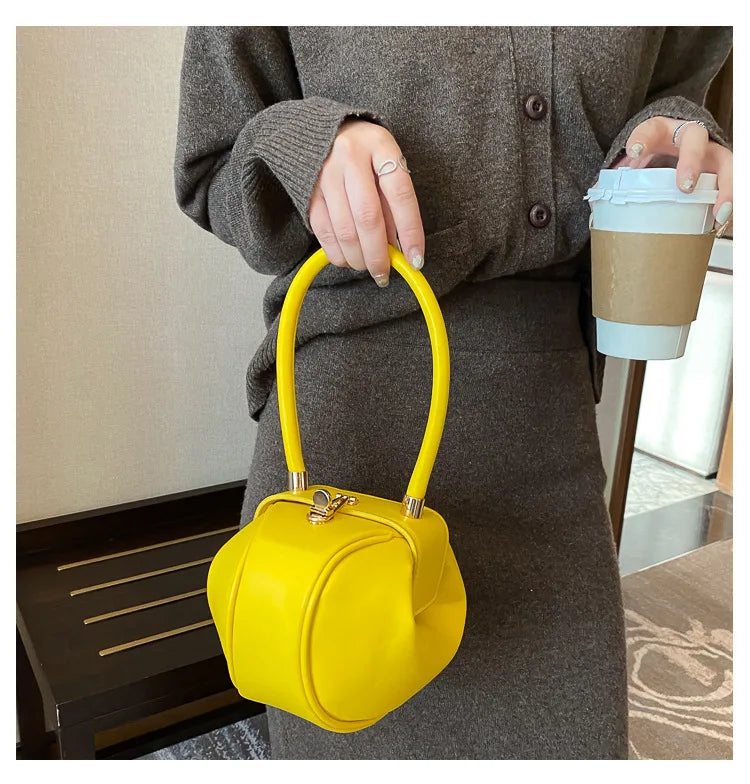 Sac Seau PU Couleur Unie Rétro — Sac À Main & Bandoulière Femme Tendance