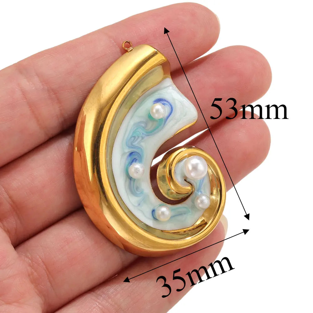 Lot 2 Breloques Coquillage & Étoile de Mer Acier Inoxydable — Pendentifs Bijoux Plage Fait Main