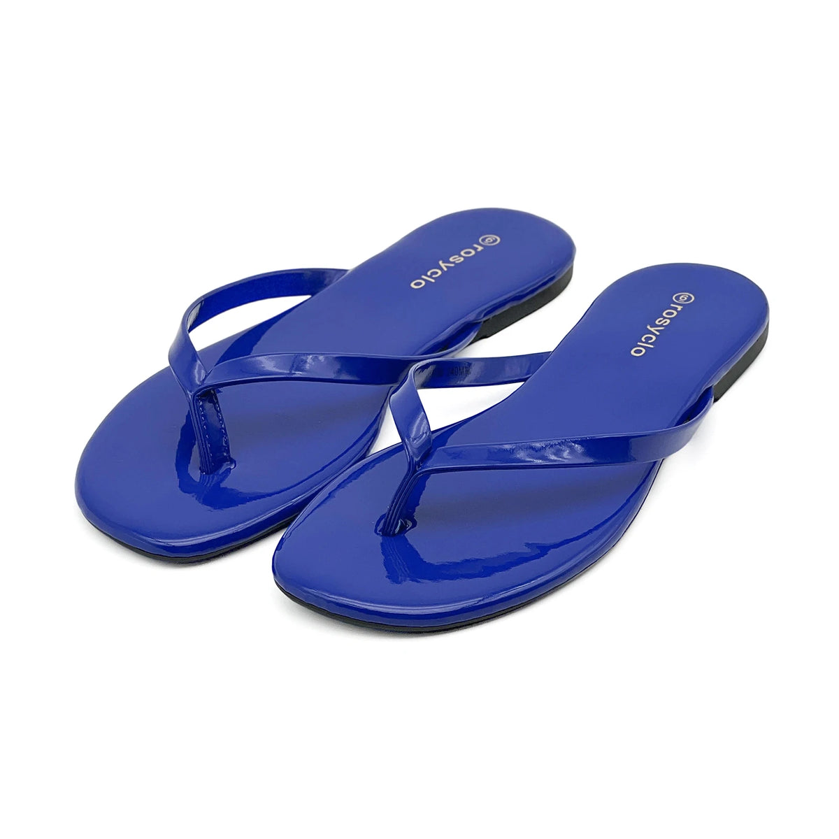 Tongs Plates Brillantes Femme – Bout Rond Plage Été