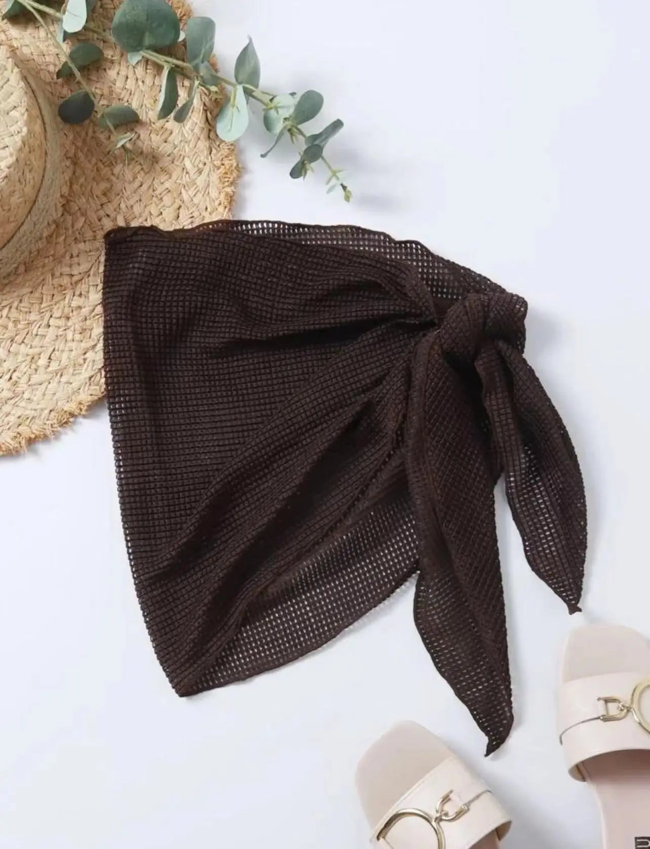 Jupe de Bain Femme Couleur Unie — Bas de Maillot Cover-Up Plage Été