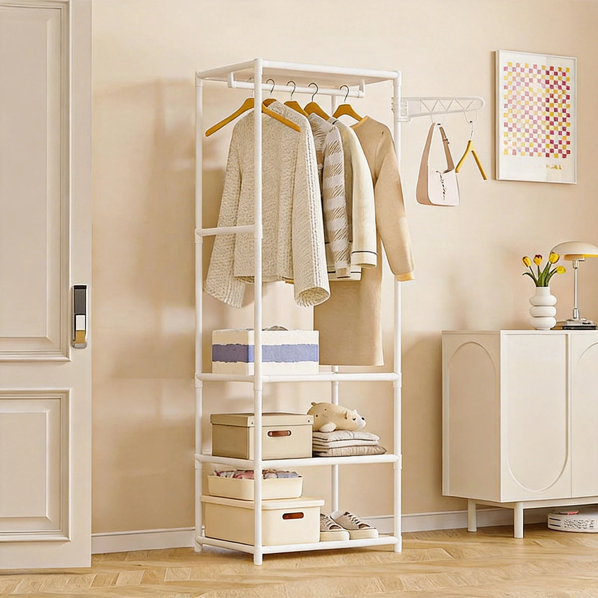 Portant à Vêtements Multifonctionnel – Simple, Léger & Peu Encombrant