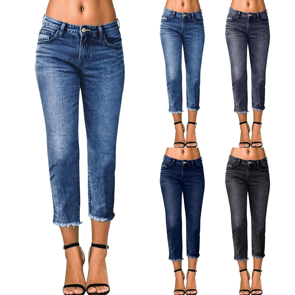 Jean Skinny Destroyé Stretch Femme – Coupe Slim Pencil Streetwear Casual