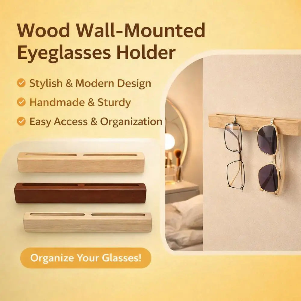 Étagère à Lunettes Murale en Bois – Présentoir Décoratif