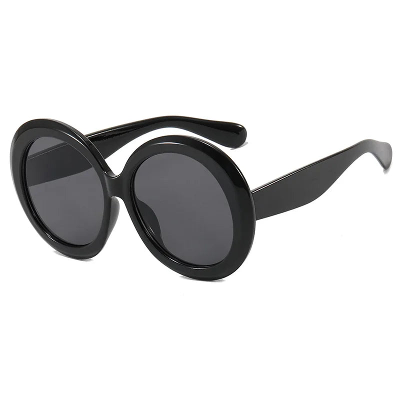 Lunettes de Soleil Rondes Oversize — Grande Monture Acétate, UV400, Style Luxe Unisexe, 9 Coloris