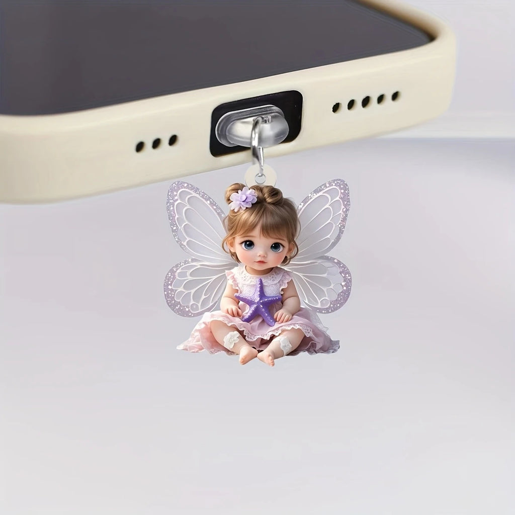 Bouchon Anti-Poussière Décoratif Ange & Papillon – Cache-Port iPhone & USB-C