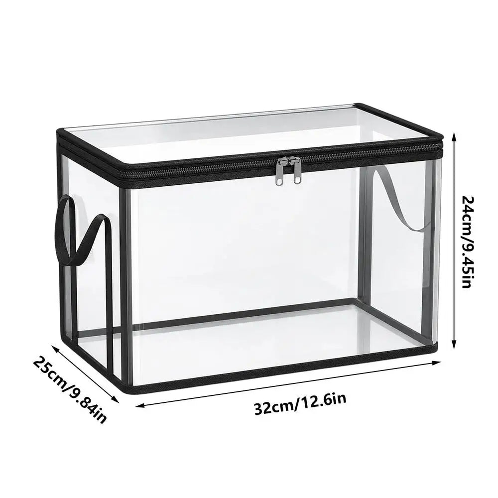 Boîte de Rangement Transparente Empilable en PVC – Grande Capacité