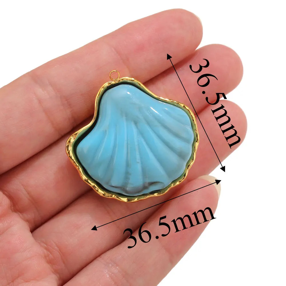 Lot 2 Breloques Coquillage & Étoile de Mer Acier Inoxydable — Pendentifs Bijoux Plage Fait Main