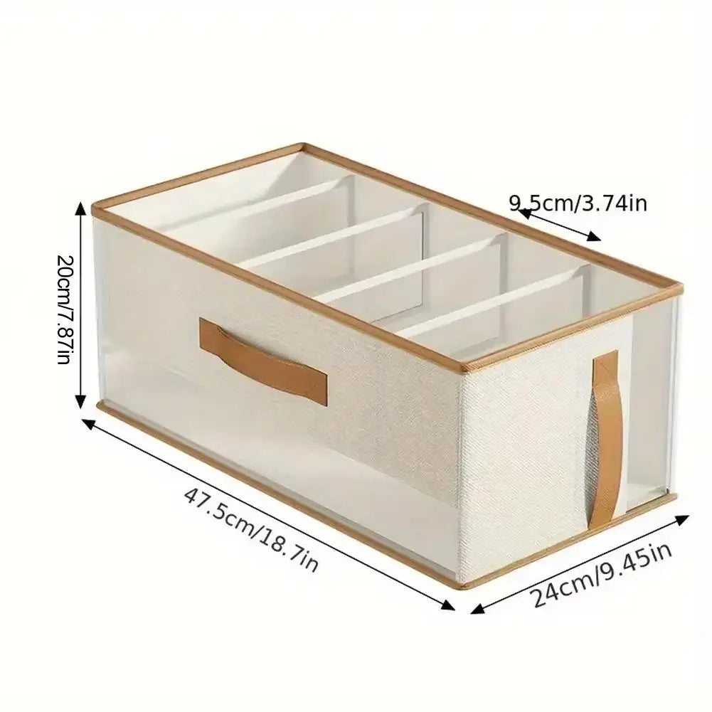 Bac Rangement Sacs 5 Compartiments Pliable Fenêtre Mesh — Diviseur Armoire Blanc