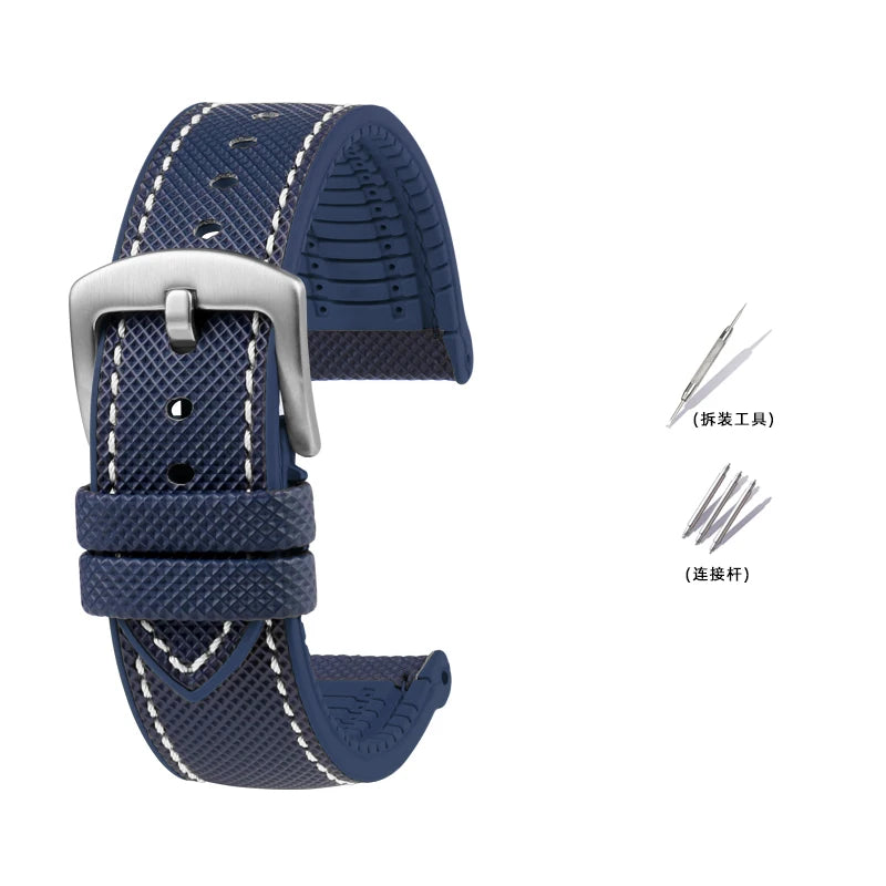 Bracelet de Montre en Caoutchouc – Compatible TAG Heuer F1 / Gulf / Aquaracer / Monaco – 20 à 24mm