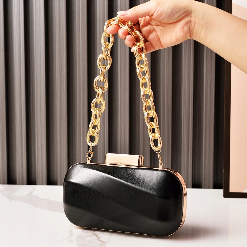 Sac Clutch Ovale Doré Luxe Irrégulier — Pochette Soirée Femme Mariage Fête