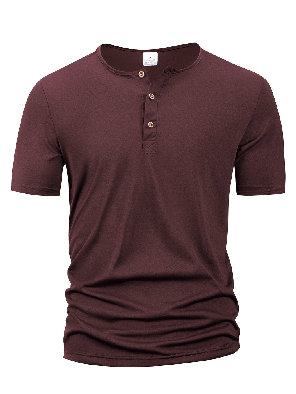 T-Shirt Homme Col Henley Boutonné — Respirant Séchage Rapide