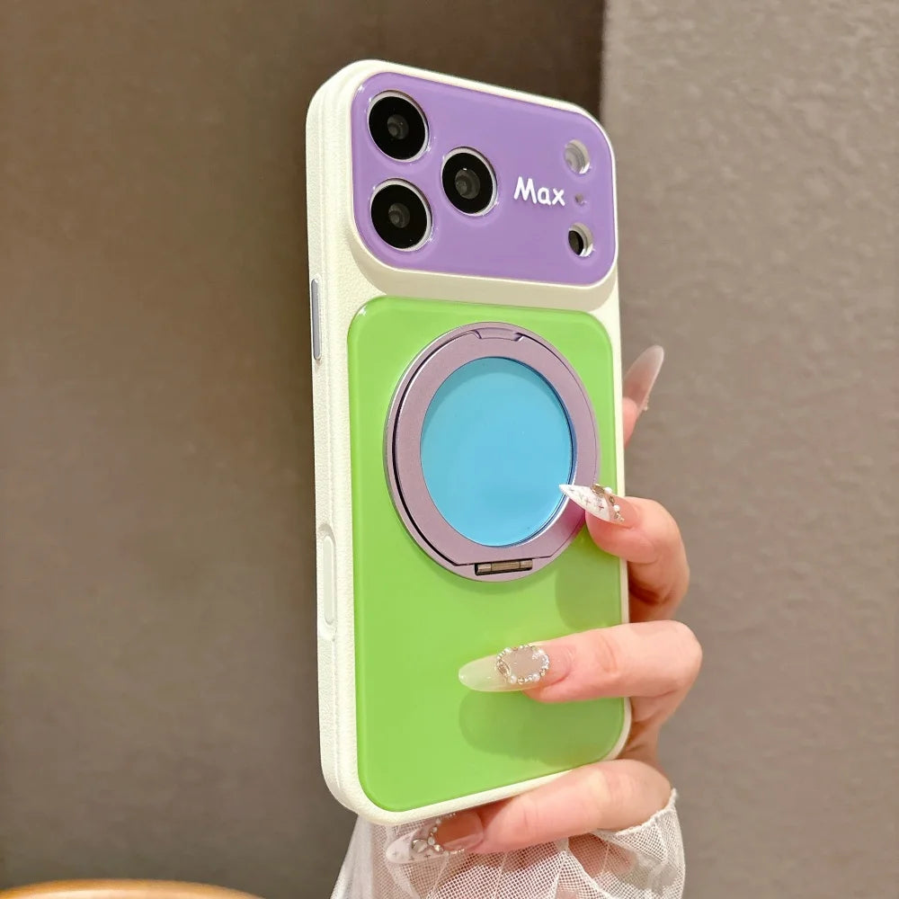 Étui Protection Verre & Anneau Magnétique — iPhone 13 à 18 Pro Max, Chargement Sans Fil