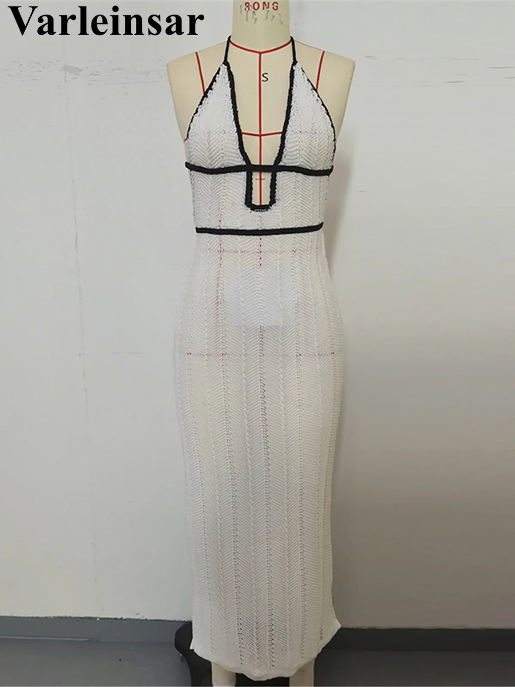 Tunique Crochet Col V Dos Nu — Robe de Plage Femme