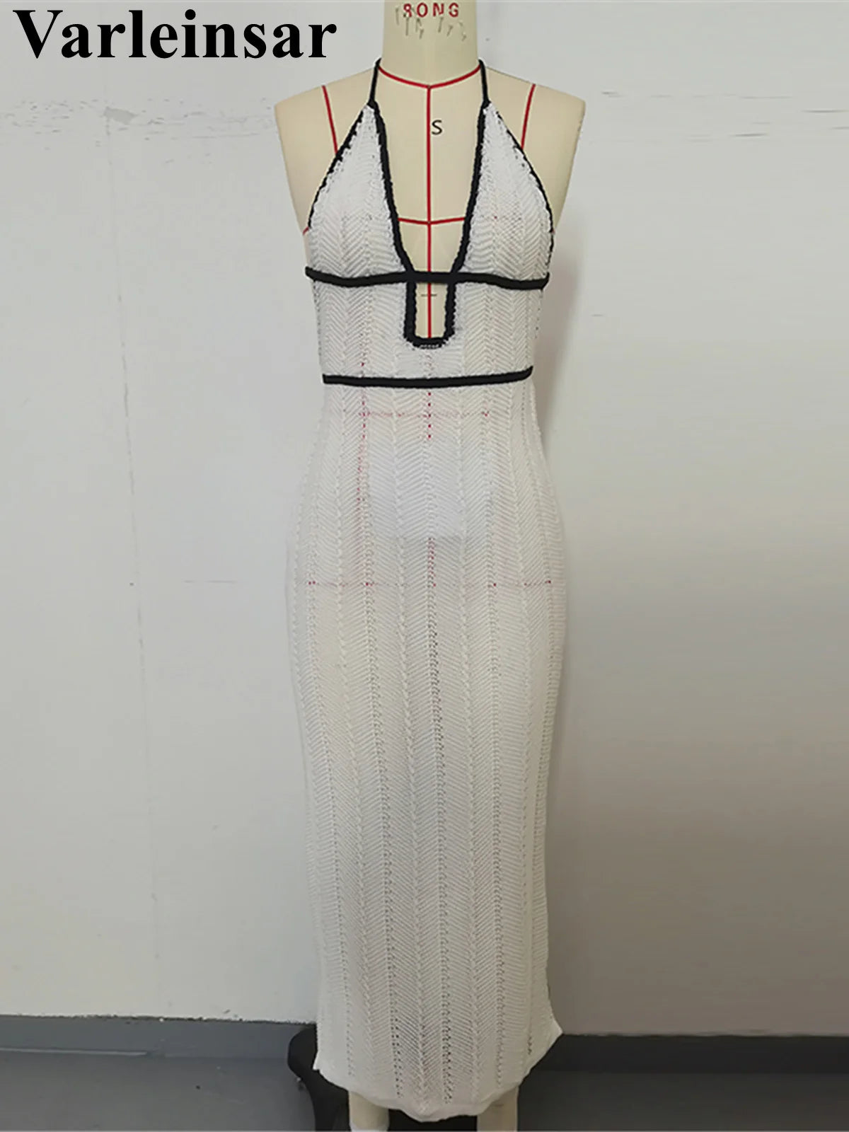Tunique Crochet Col V Dos Nu — Robe de Plage Femme