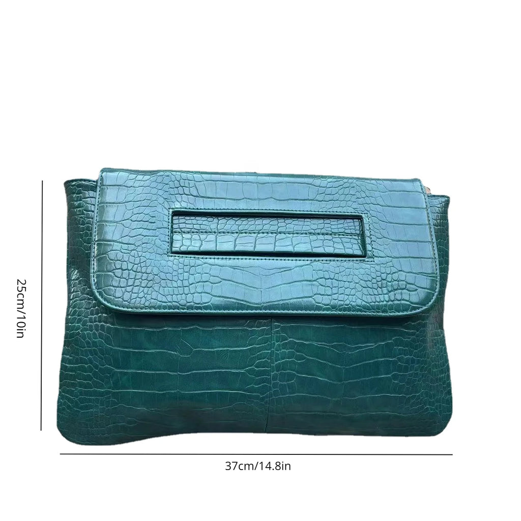 Sac À Main Cuir PU Motif Crocodile Grande Capacité — Sac Bandoulière Femme