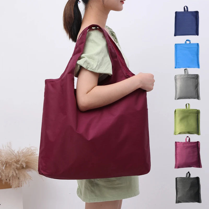 Grand Sac Shopping Éco-Responsable Pliable — Tote Bag Oxford Réutilisable