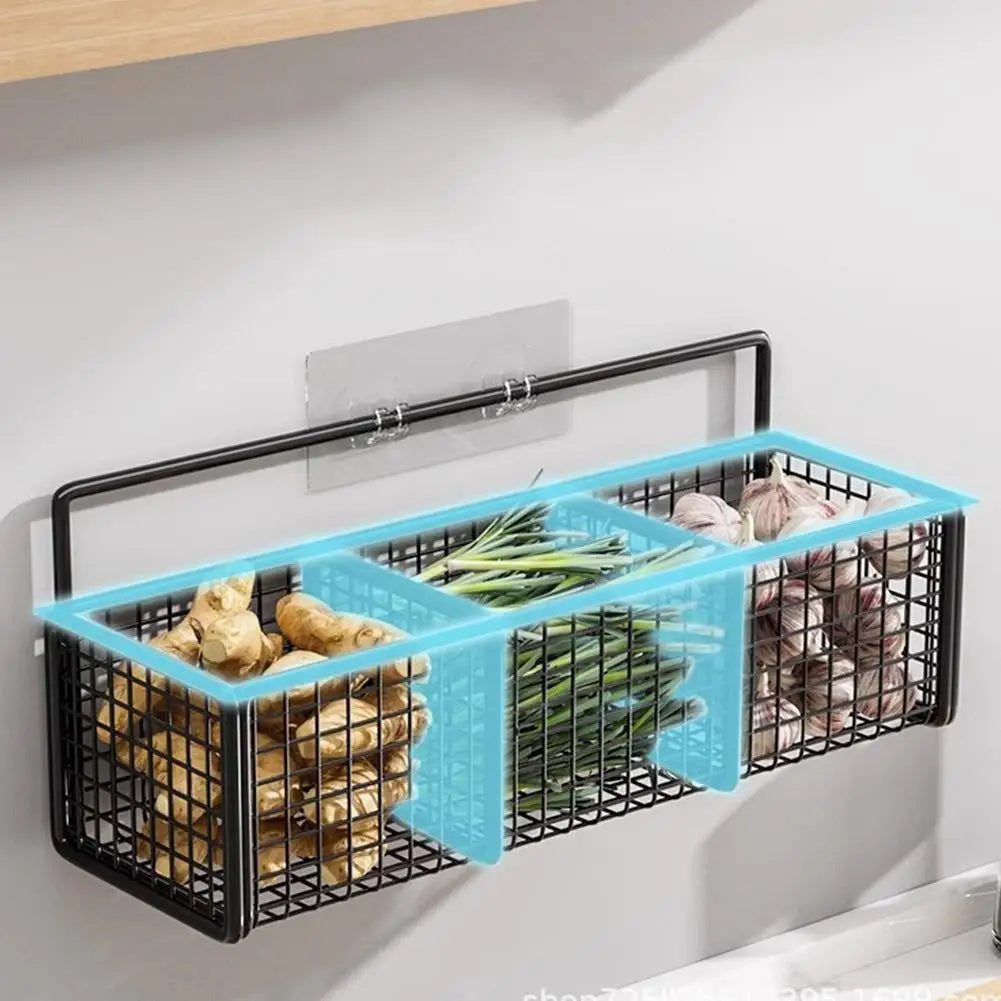 Panier Mural Cuisine en Fer – Rangement Épices & Légumes, 3 Formats