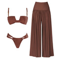Ensemble Bikini Bandeau 3 Pièces avec Robe de Plage — Femme