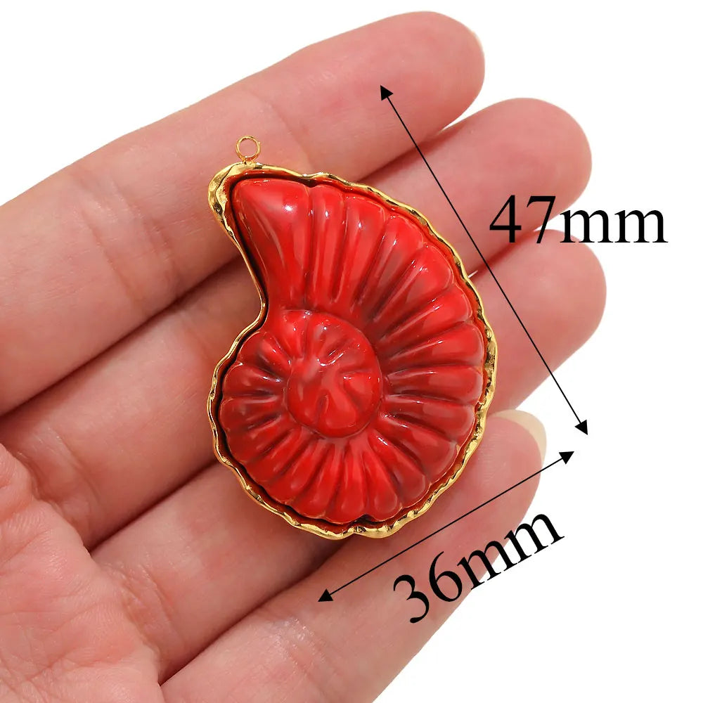 Lot 2 Breloques Coquillage & Étoile de Mer Acier Inoxydable — Pendentifs Bijoux Plage Fait Main