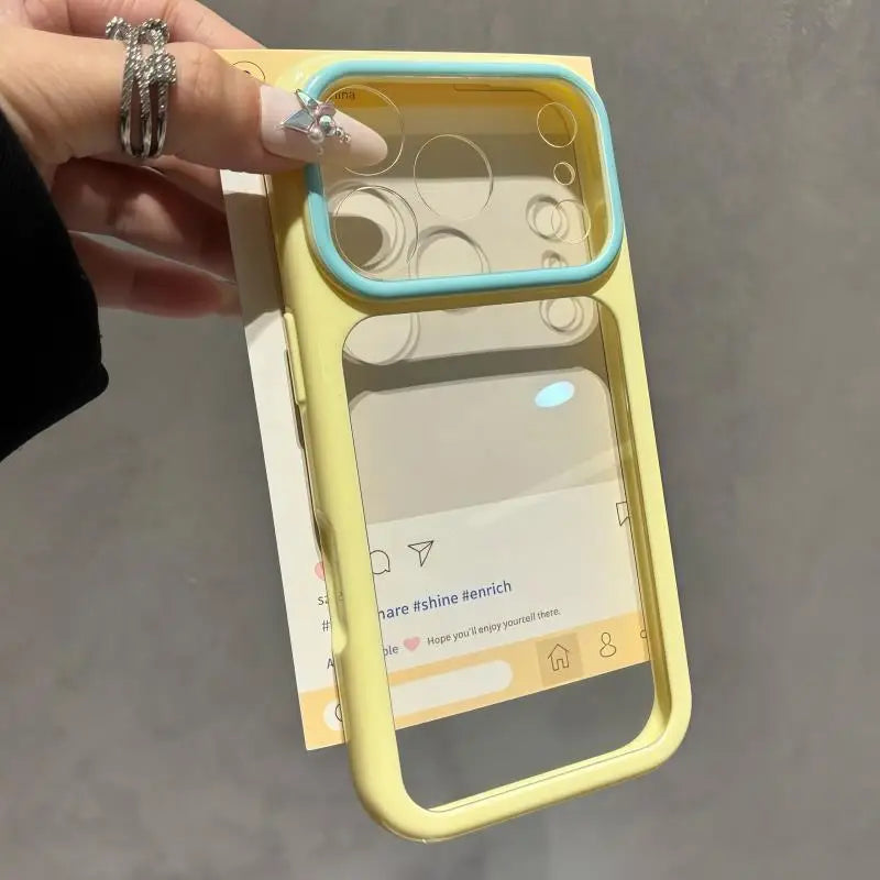 Coque Transparente Candy Color Contrastes — Ultra-Slim Antichoc iPhone 11 à 17 Pro Max