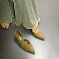 Escarpins Rétro Bout Pointu Femme — Slip-On Talon Bas Été 2026