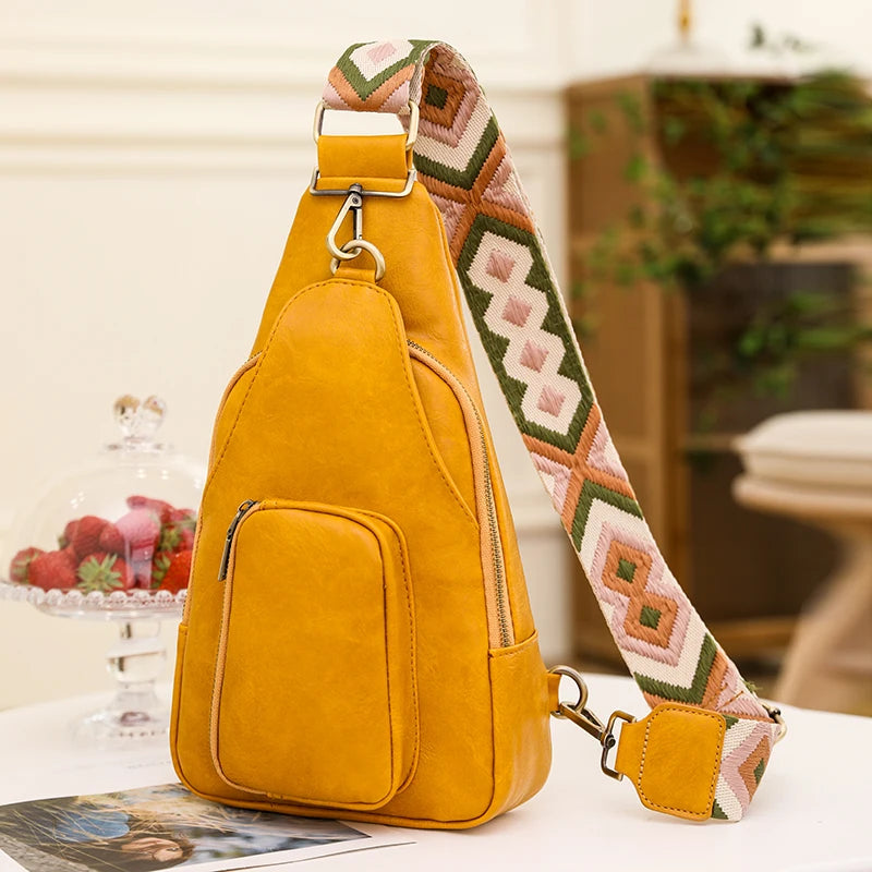 Sac Bandoulière Cuir PU — Sac Poitrine Imperméable Femme Casual