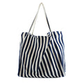 Grand Tote Bag Rayé Style Coréen — Sac Cabas Canvas Grande Capacité Femme