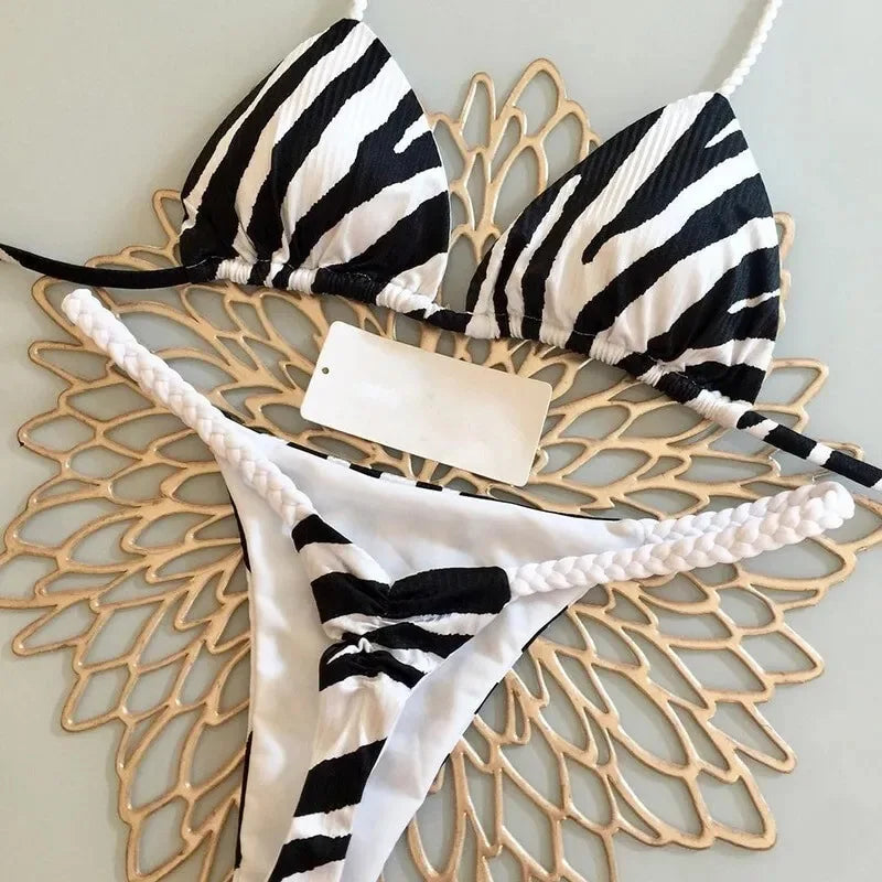 Bikini Femme Imprimé — Bas G-String & Plage