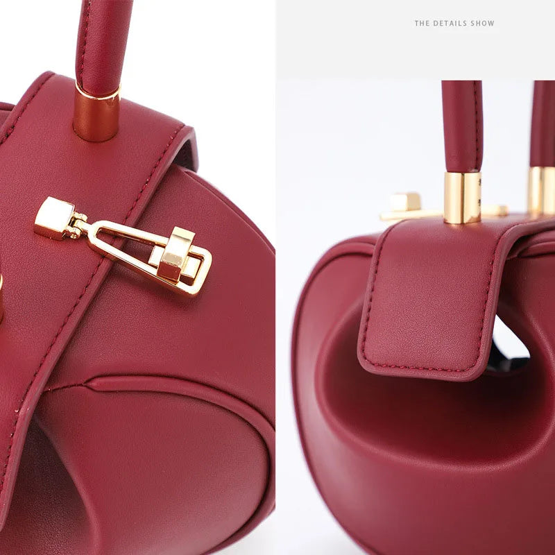 Mini Sac Bowling Sphérique — Sac Hobo Rond Cuir PU Femme Luxe Designer