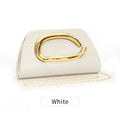 Pochette Box Boucle Métal Dorée — Clutch Soirée Chaîne Femme Luxe