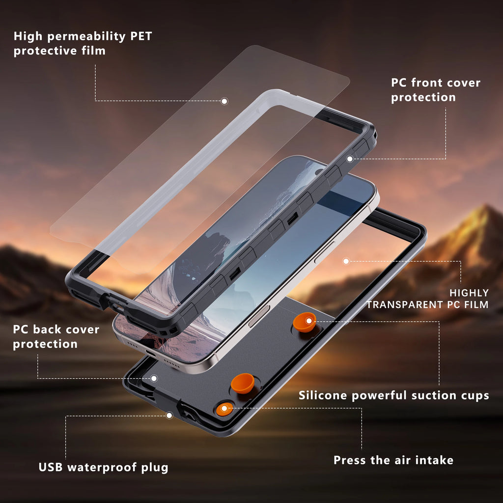 Étui Étanche Shellbox IP68 Universel 6,9" — Transparent, Tactile Sous l’Eau, Avec Lanière