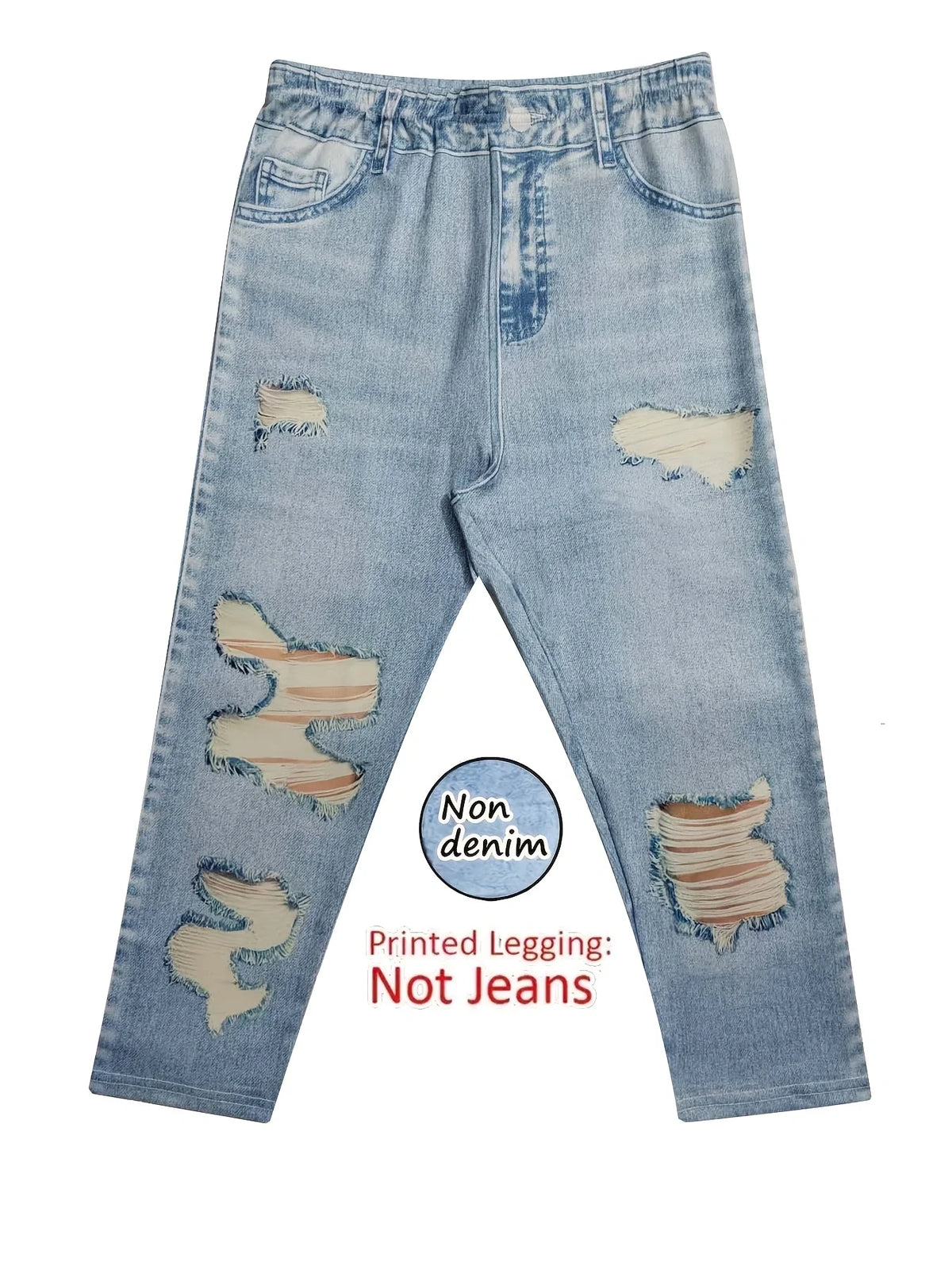 Legging Capri Imitation Denim Femme – 7/8 Slim Breathable Sport Yoga & Plage