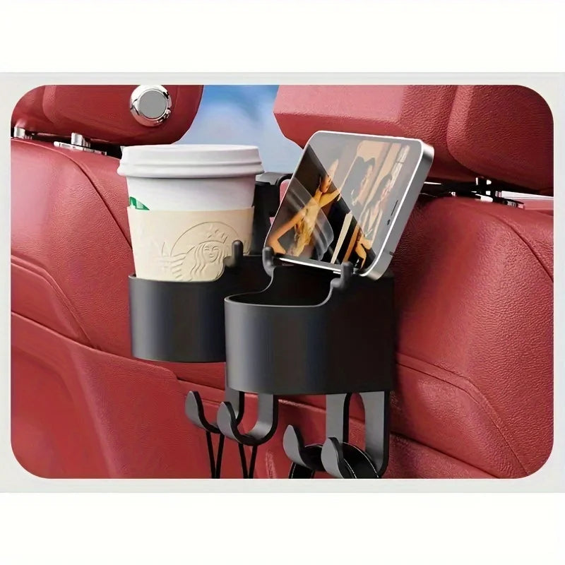 Porte-Bagages Multifonction pour Siège Auto — Crochets, Porte-Gobelet & Rangement PP