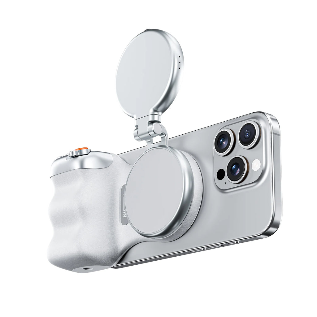 TELESIN Poignée Magnétique pour Smartphone — Grip Photo Bluetooth, Lumière de Remplissage, Télécommande