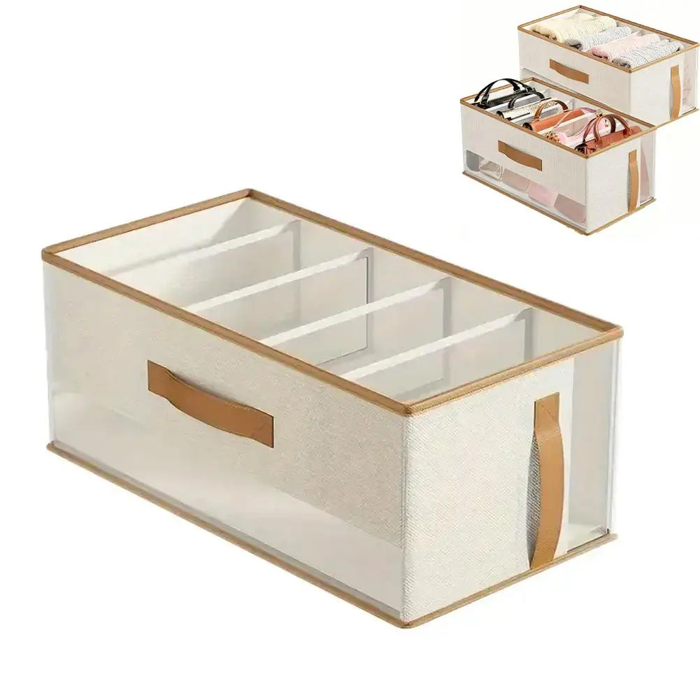 Bac Rangement Sacs 5 Compartiments Pliable Fenêtre Mesh — Diviseur Armoire Blanc