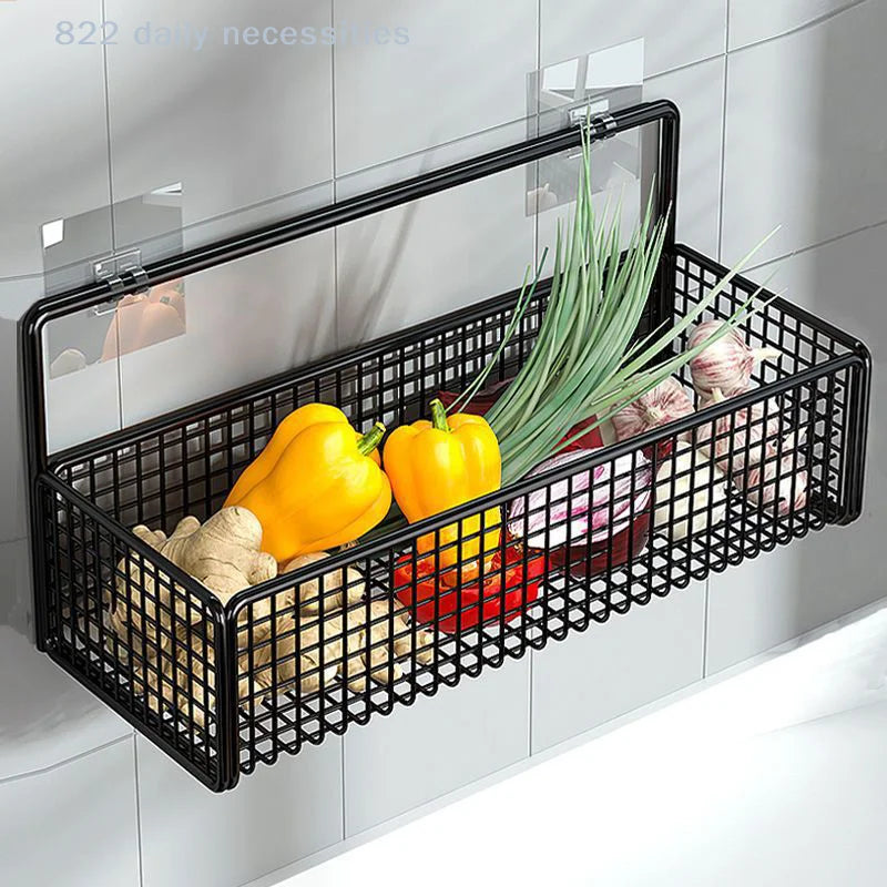 Étagère Murale Salle de Bain & Cuisine Sans Perçage – Fer, 2 Tailles