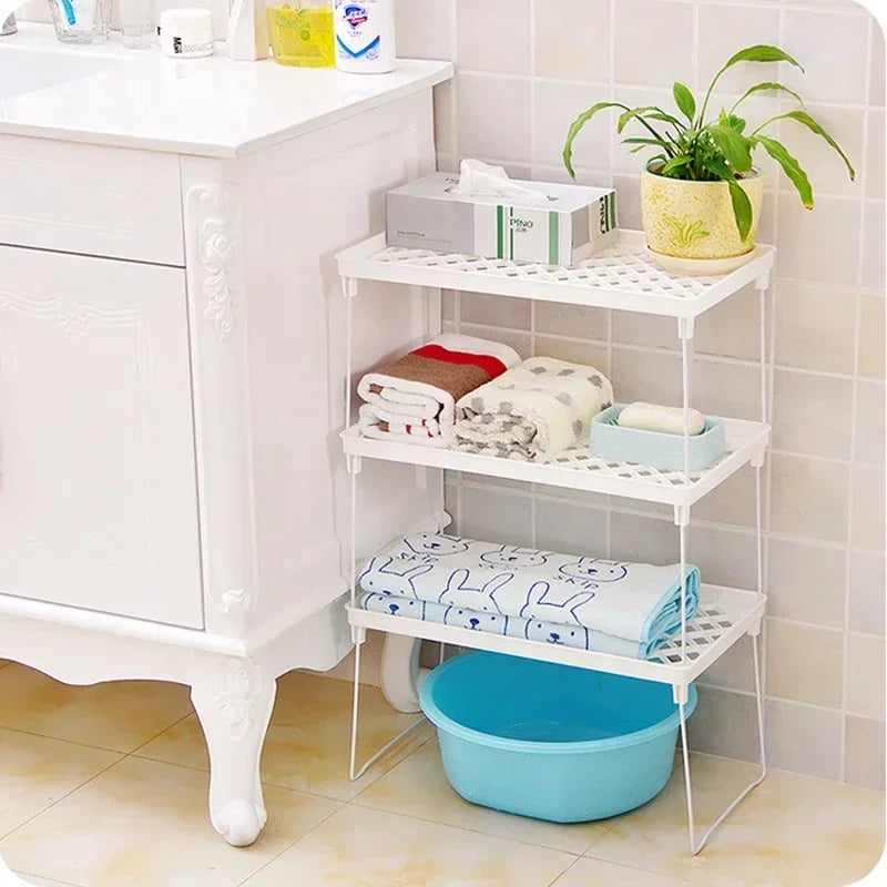 Étagère Organiseur de Placard & Cuisine Pliable – Réglable, 3 Tailles