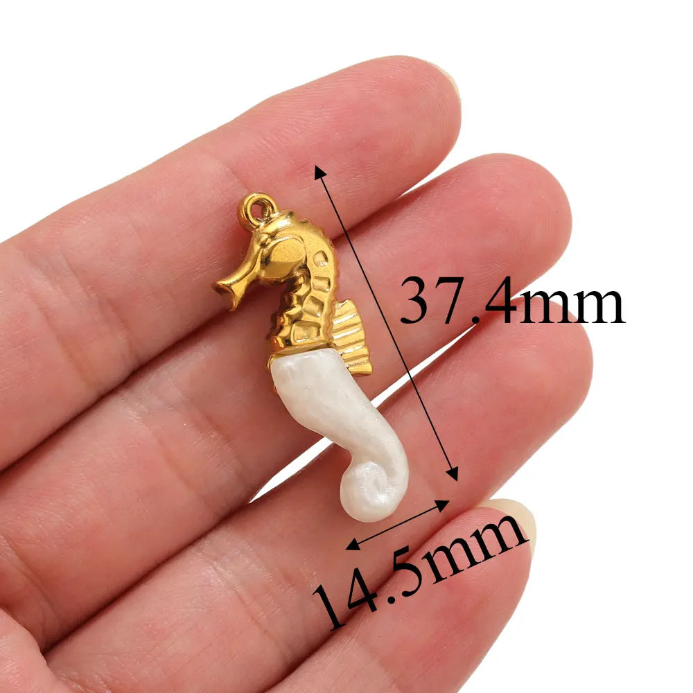 Lot 2 Breloques Coquillage & Étoile de Mer Acier Inoxydable — Pendentifs Bijoux Plage Fait Main