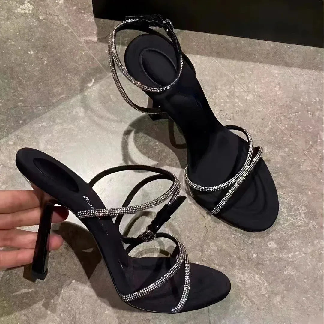 Sandales Talon Fin Sexy Femme 2025 — Bout Ouvert Brides Fines Soirée & Casual