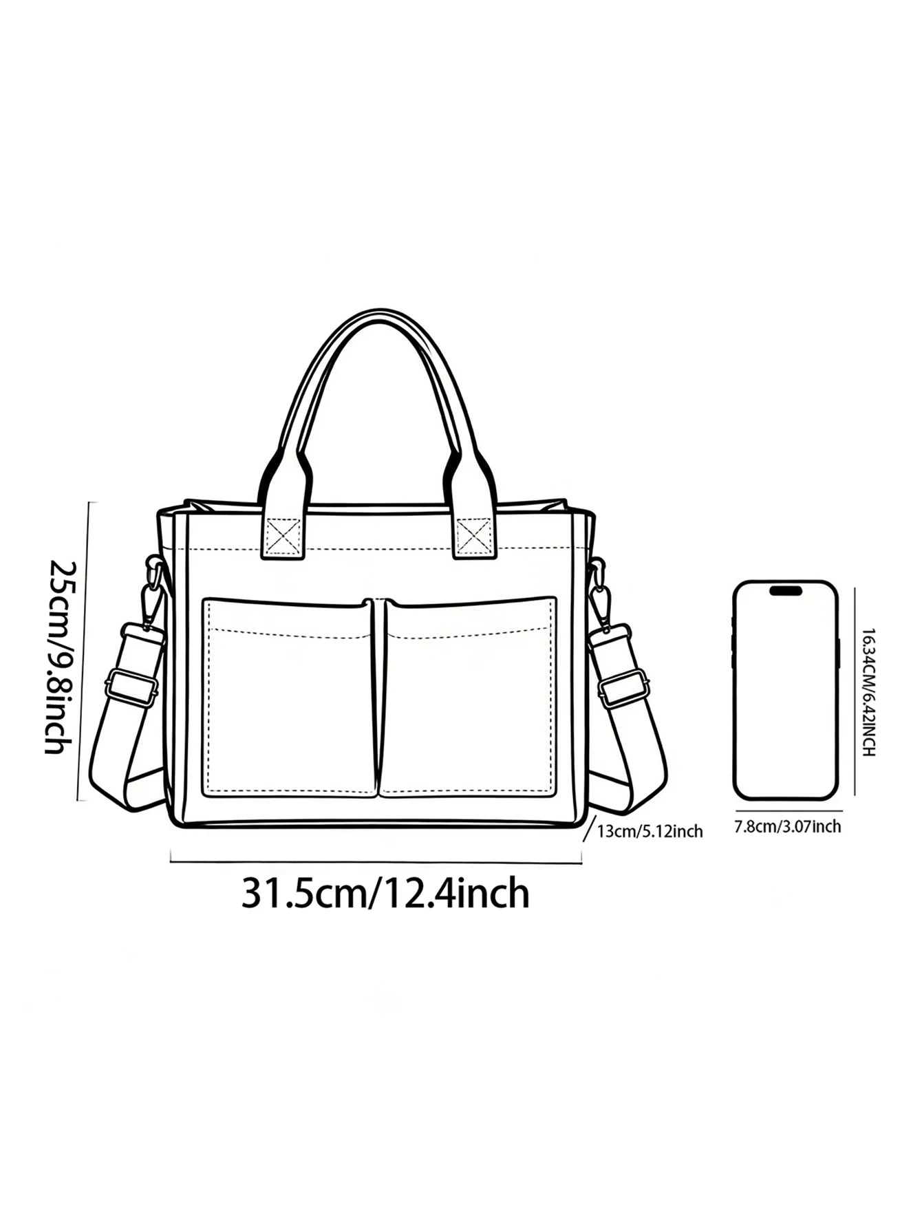 Tote Bag Velours Côtelé Motif Cerise & Nœud — Sac Cabas Grande Capacité Femme