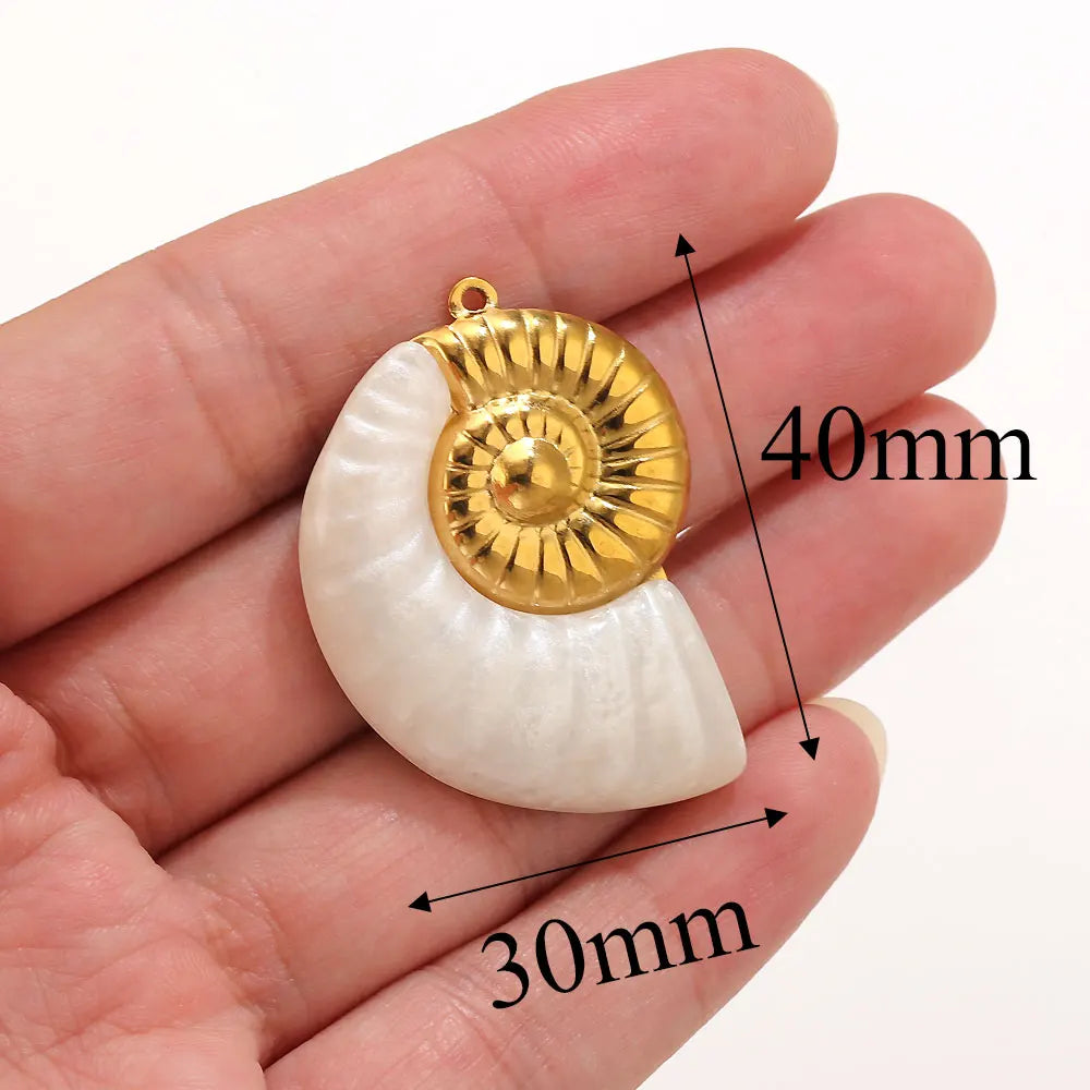 Lot 2 Breloques Coquillage & Étoile de Mer Acier Inoxydable — Pendentifs Bijoux Plage Fait Main