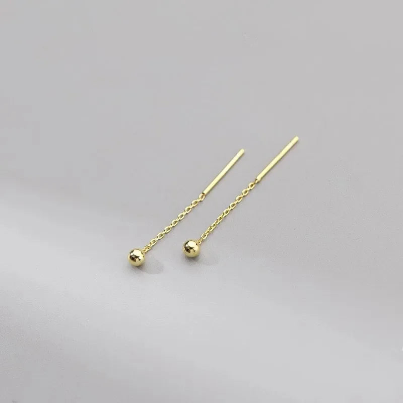 Boucles d'Oreilles Pendantes Zircon Cristal — Ear Line Rose Gold Femme