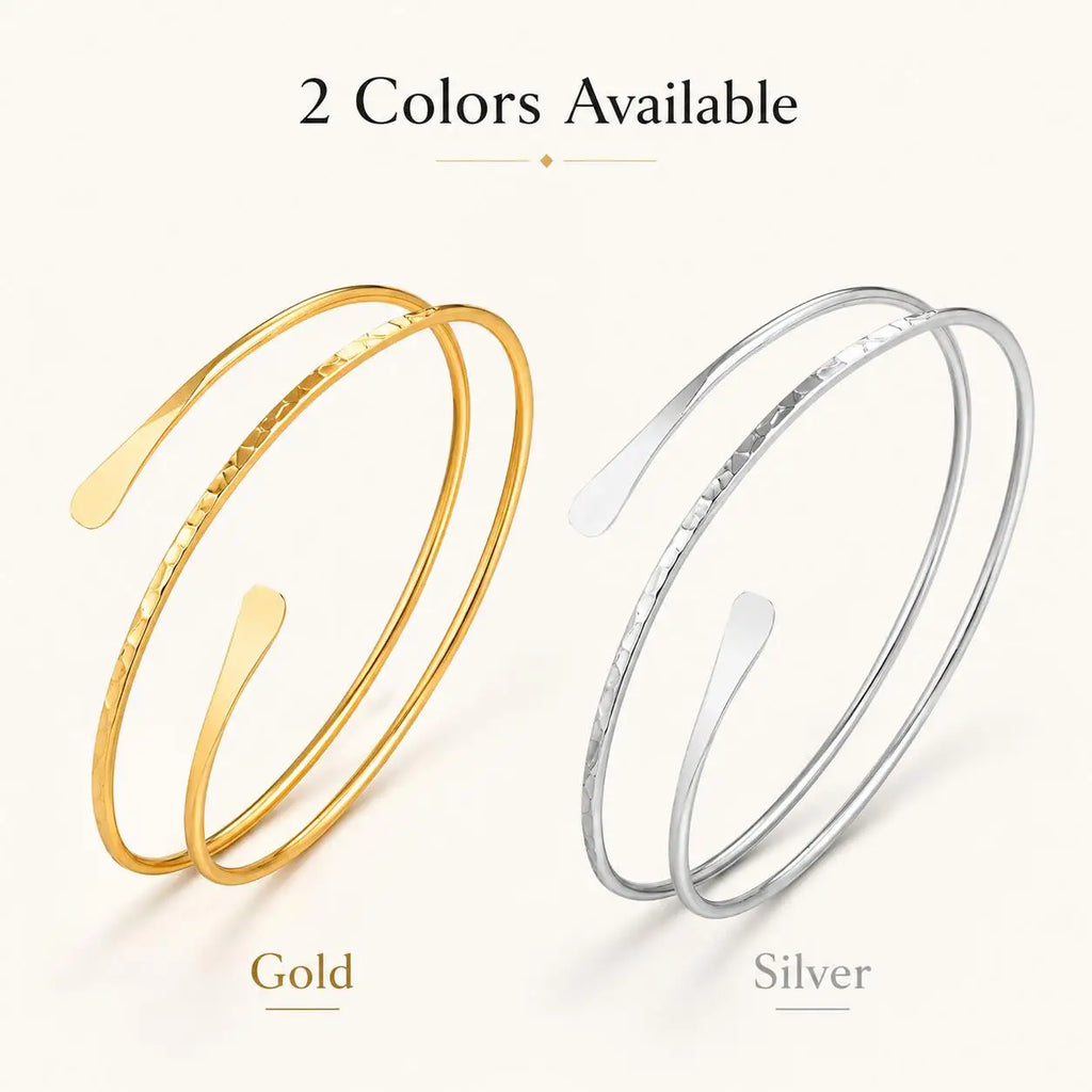 Bracelet Bras Ouvert Plaqué Or Ajustable — Bijou Arm Cuff Femme Soirée