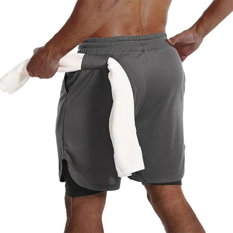 Short Sport Homme Double Couche – Fitness & Running
