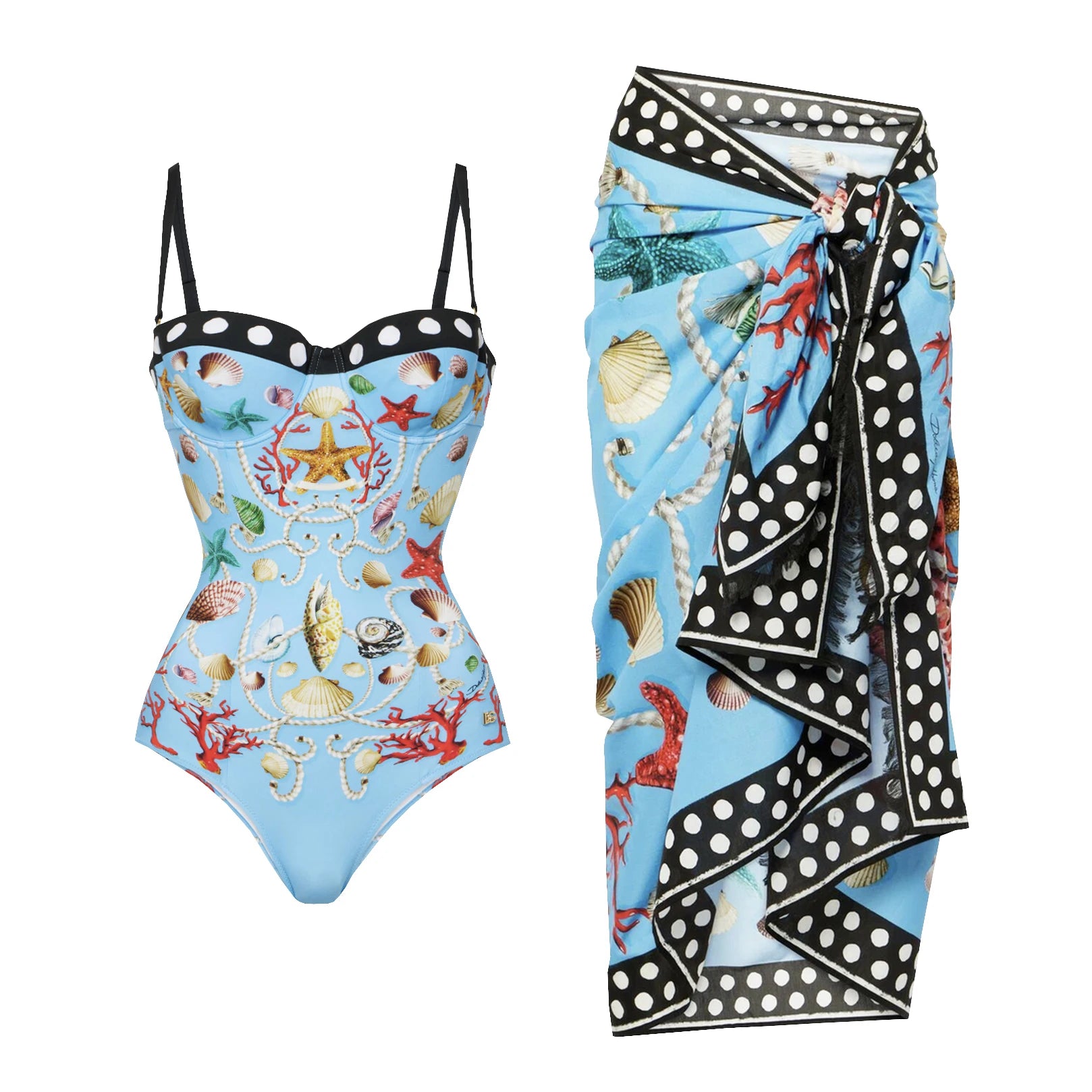 Maillot Une Pièce Push-Up avec Cover-Up 2026 — Imprimé Gainant Femme