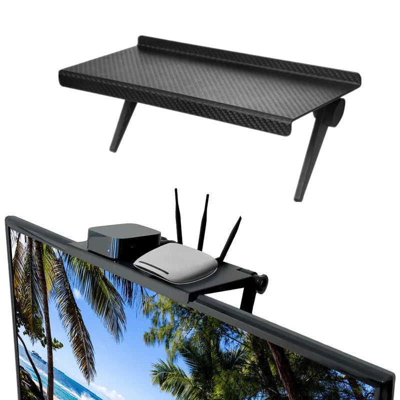 Étagère Ajustable Écran TV Moniteur Bureau — Support Rangement Routeur Accessoires