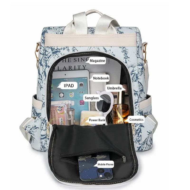 Sac à Dos Tendance Femme — Grande Capacité Cuir PU Style Rétro